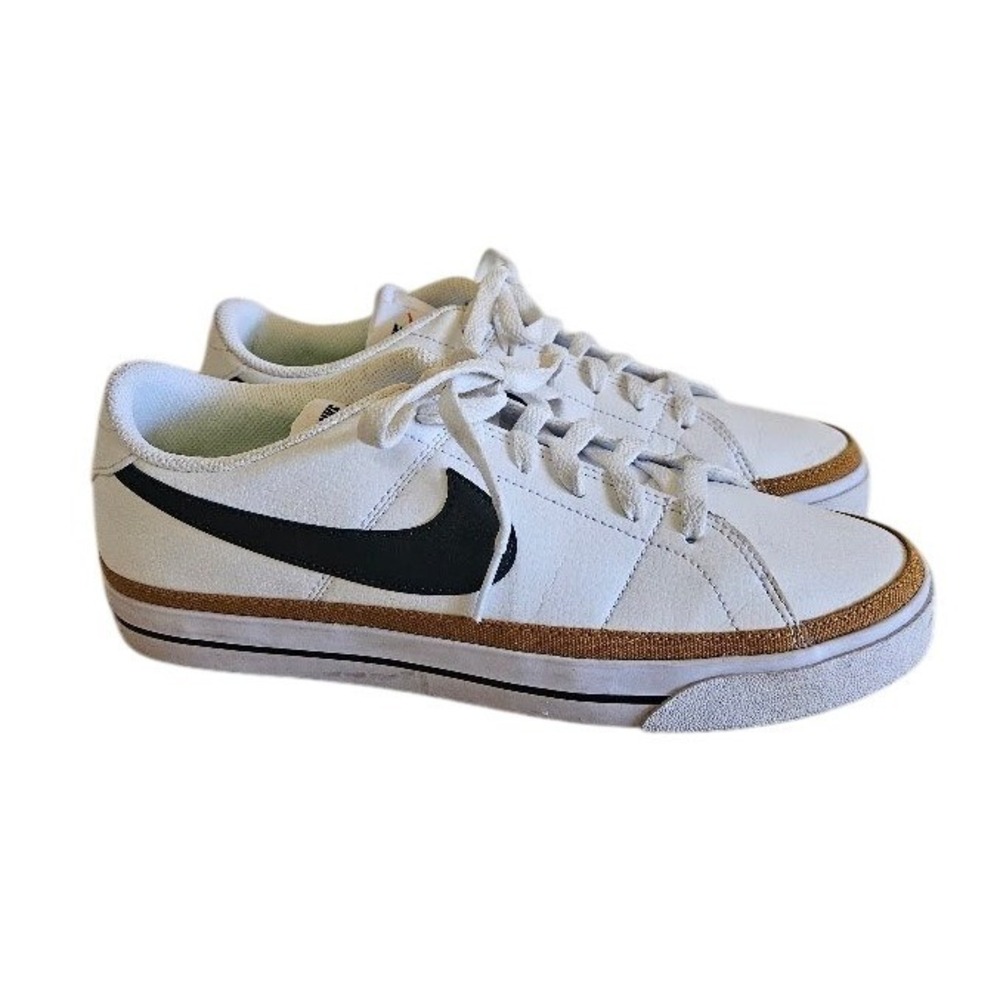 Nike Court Legacy Next Nature Women 10 Low Top Lace Up Sneakers White Black